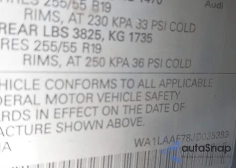 2018 Audi Q7 3.0T Premium from USA, damaged, VIN WA1LAAF78JD035393